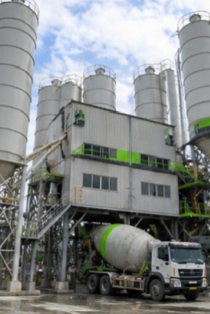 Batching plant and silos