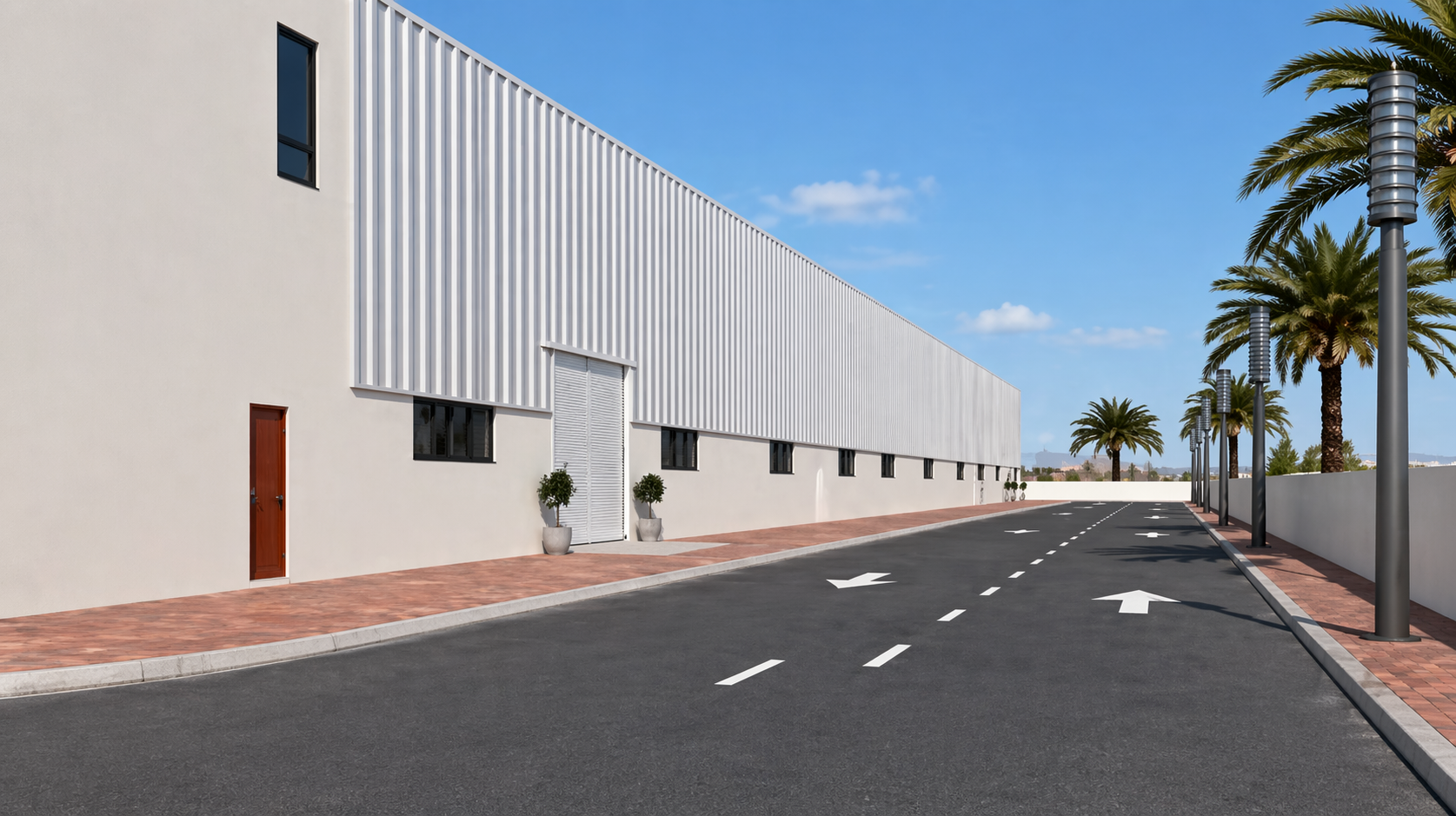 Factory road side view